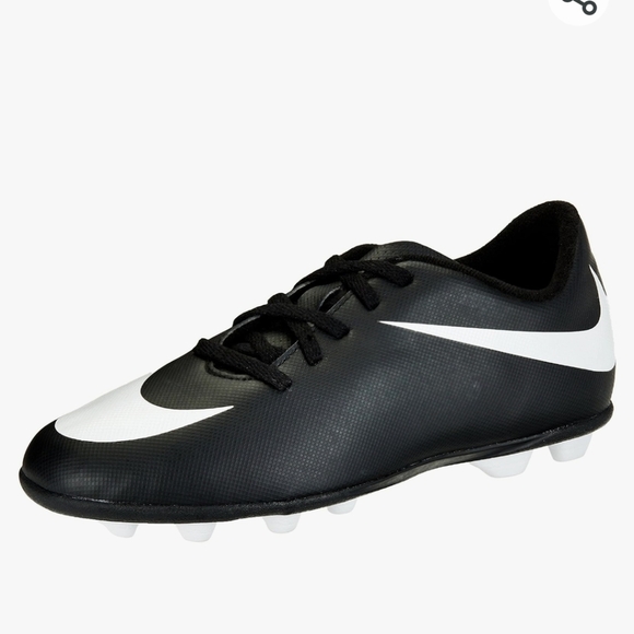 NIKE Kids Jr Bravata  Soccer Cleat,  black & white youth size 2 or 3 - Picture 1 of 5